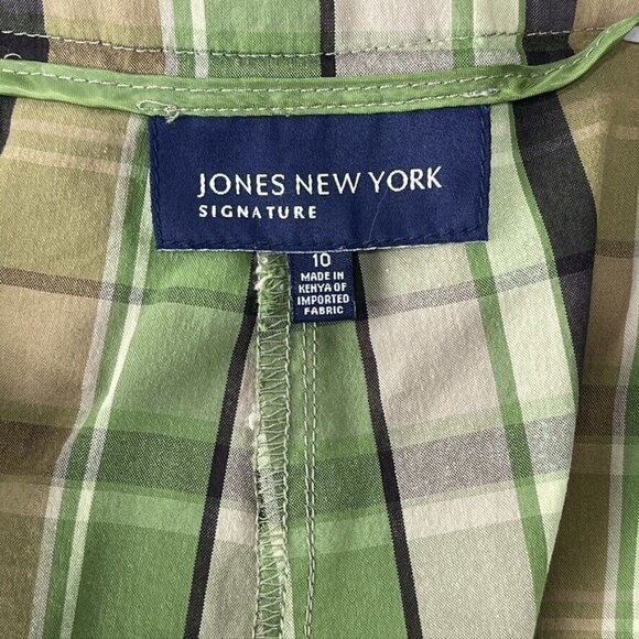 Jones New York Signature Womens Green Plaid Bermuda Shorts Size 10 - Picture 5 of 7